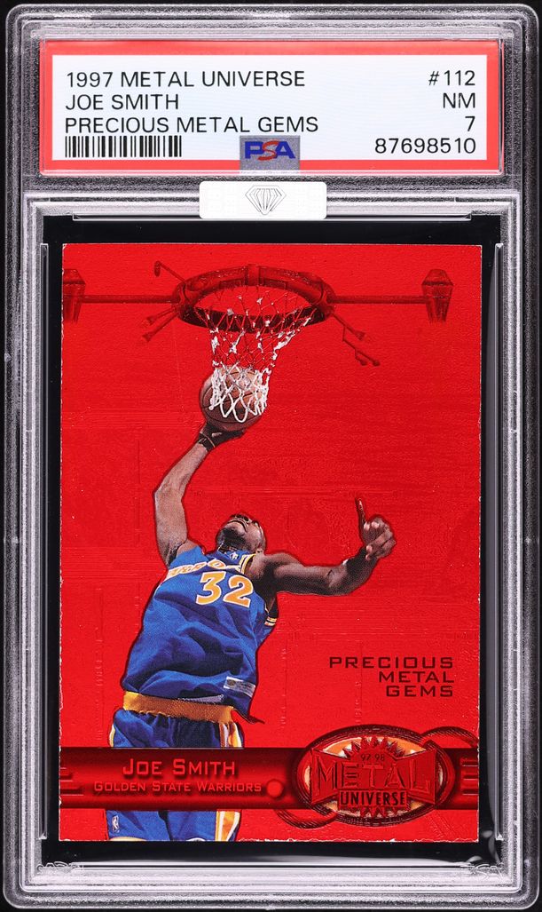 1997 Metal Universe Precious Metal Gems PMG Red Joe Smith /100 #112 MBA PSA 7 NRMT