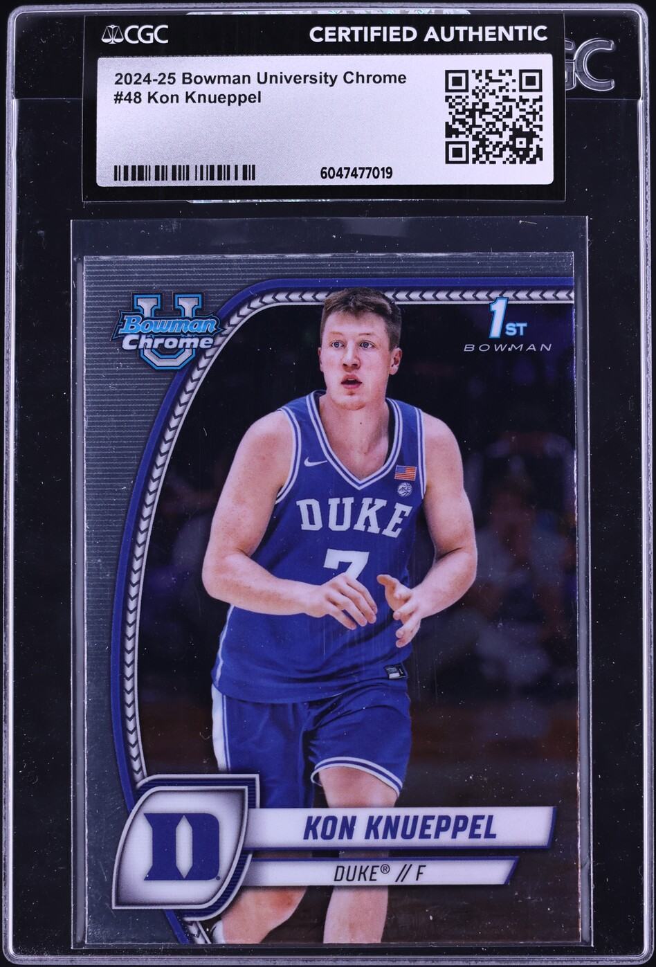 2024 Bowman Chrome University Kon Knueppel ROOKIE #48 CGC AUTH