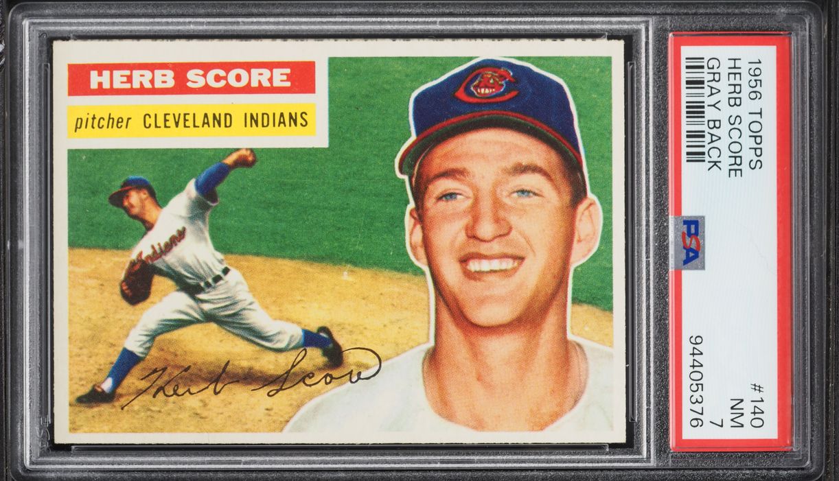 1956 Topps Herb Score ROOKIE, GRAY BACK #140 PSA 7 NRMT