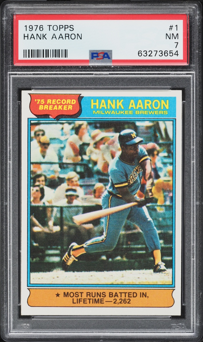 1976 Topps Hank Aaron #1 PSA 7 NRMT