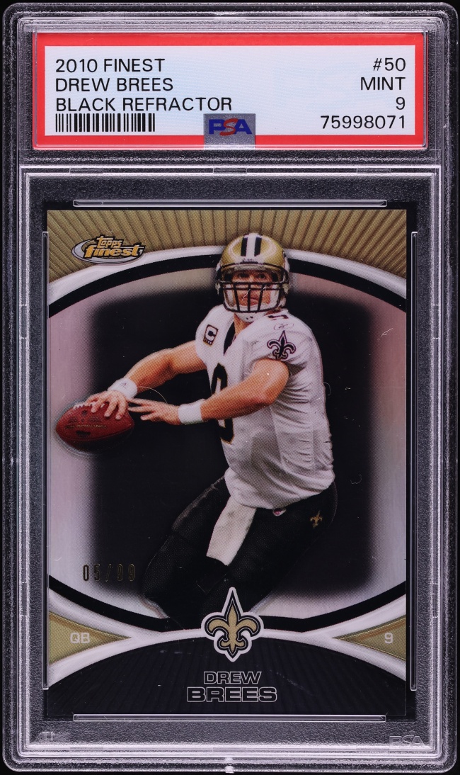 2010 Finest Black Refractor Drew Brees /99 #50 PSA 9 MINT