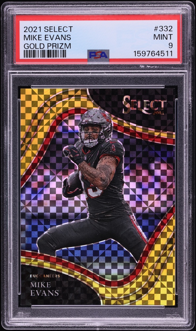 2021 Select Field Level Gold Prizm Mike Evans 1/10 #332 PSA 9 MINT