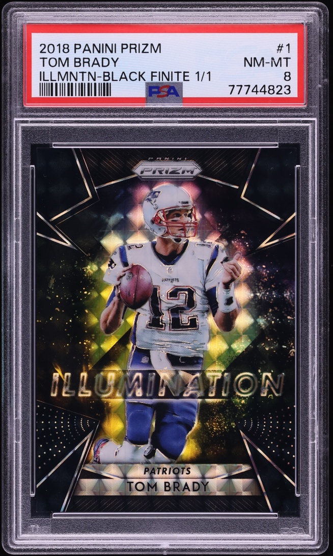 2018 Panini Prizm Illumination Black Finite Tom Brady 1/1 #1 PSA 8 NM-MT