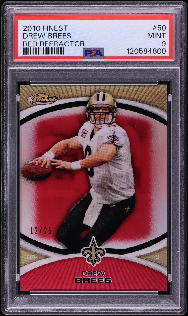 2010 Finest Red Refractor Drew Brees /25 #50 PSA 9 MINT