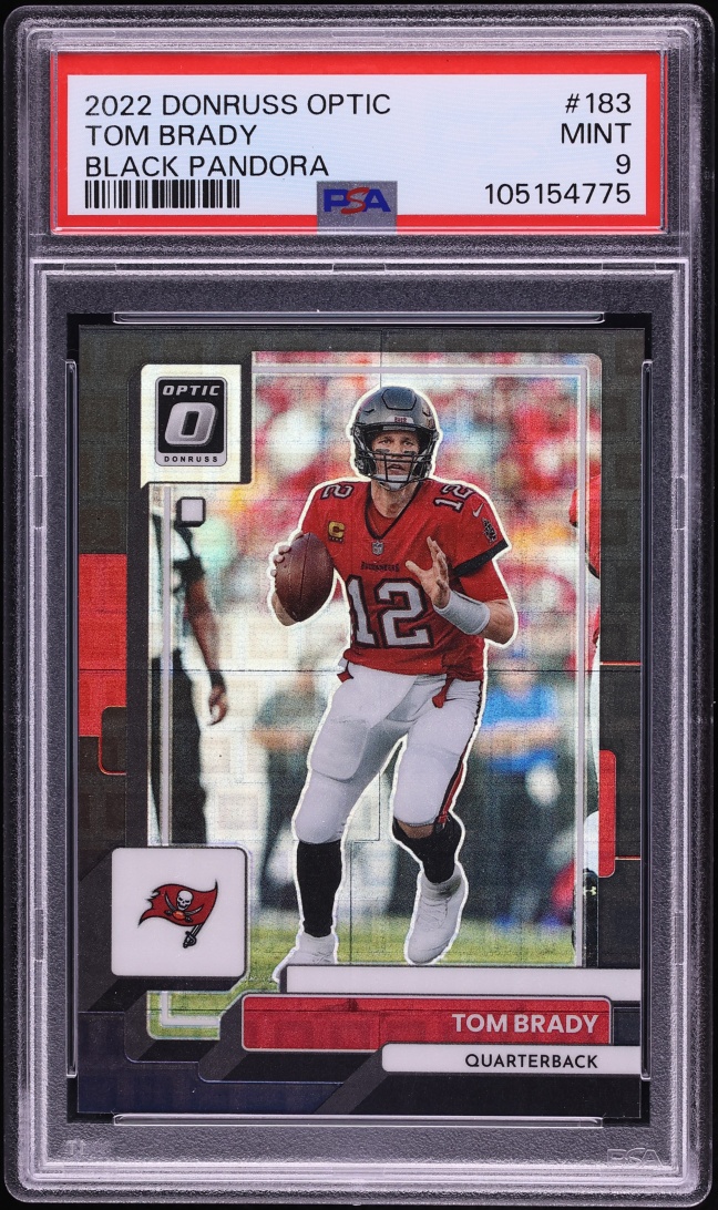 2022 Donruss Optic Black Pandora Tom Brady JERSEY # 12/25 #183 PSA 9 MINT