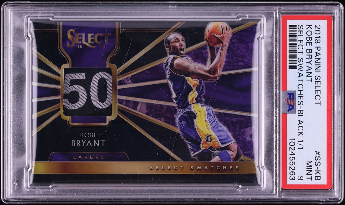 2018 Select Swatches Black Kobe Bryant PATCH 1/1 #SS-KB PSA 9 MINT
