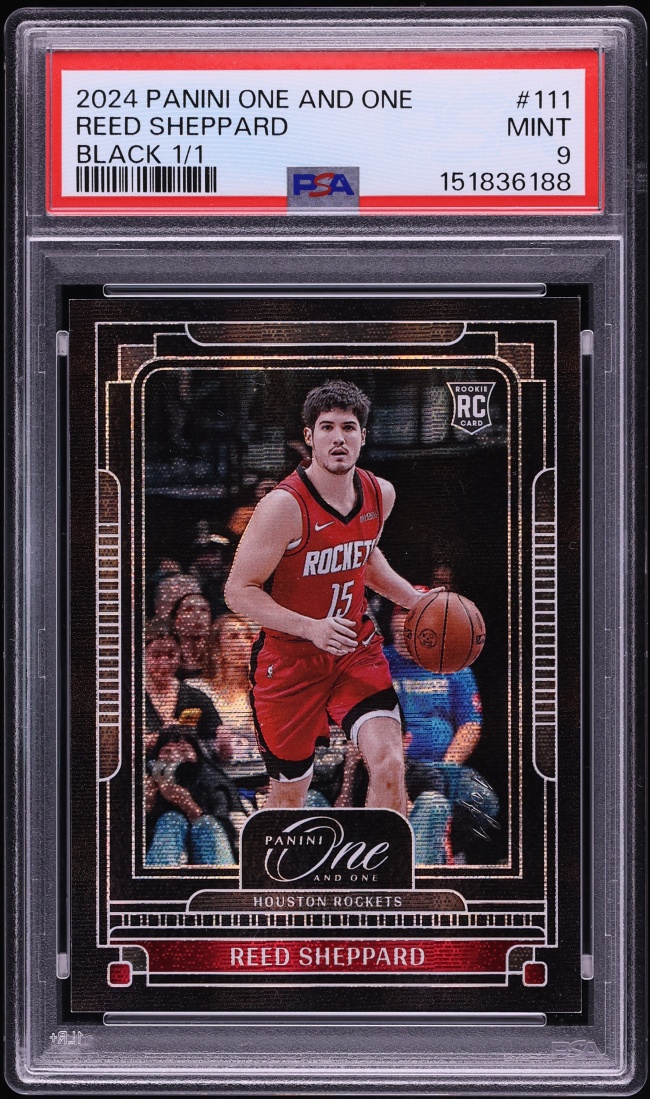 2024 Panini One And One Black Reed Sheppard ROOKIE 1/1 #111 PSA 9 MINT