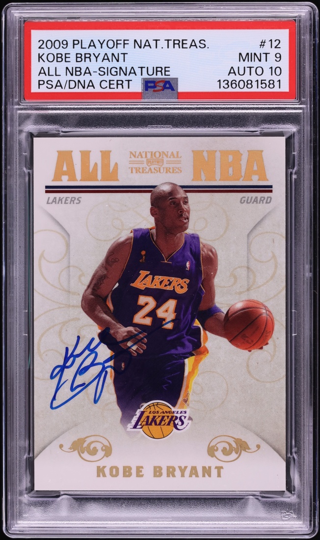 2009 Playoff National Treasures All NBA Kobe Bryant AUTO DNA 10 JERSEY # 24/25 #12 PSA 9 MINT