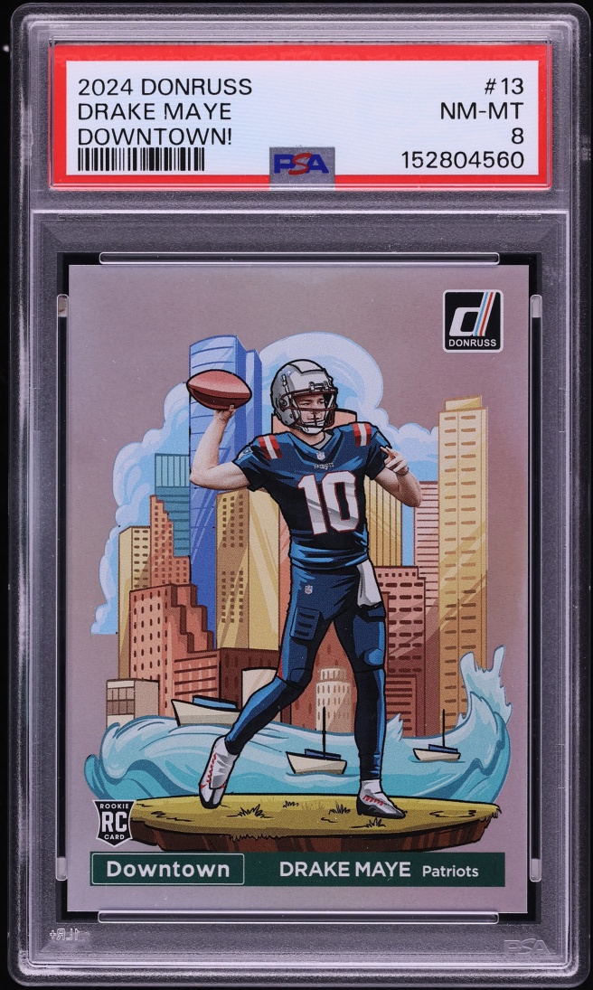 2024 Donruss Downtown Drake Maye ROOKIE #13 PSA 8 NM-MT