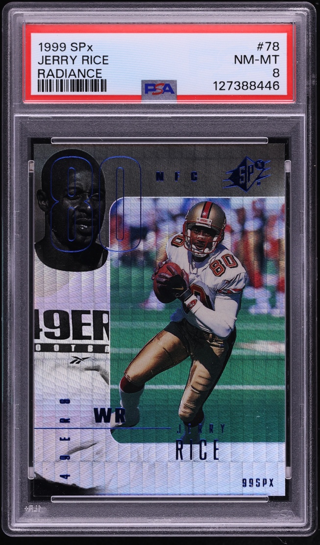 1999 SPx Radiance Jerry Rice /100 #78 PSA 8 NM-MT