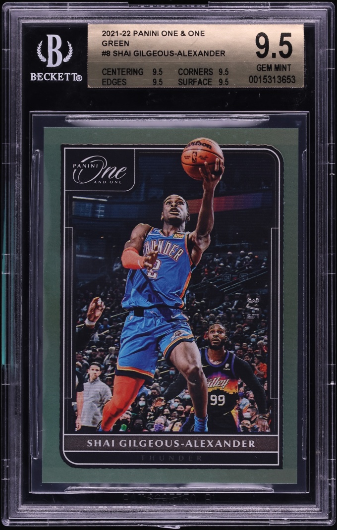 2021 Panini One And One Green Shai Gilgeous-Alexander /5 #8 BGS 9.5 GEM MINT