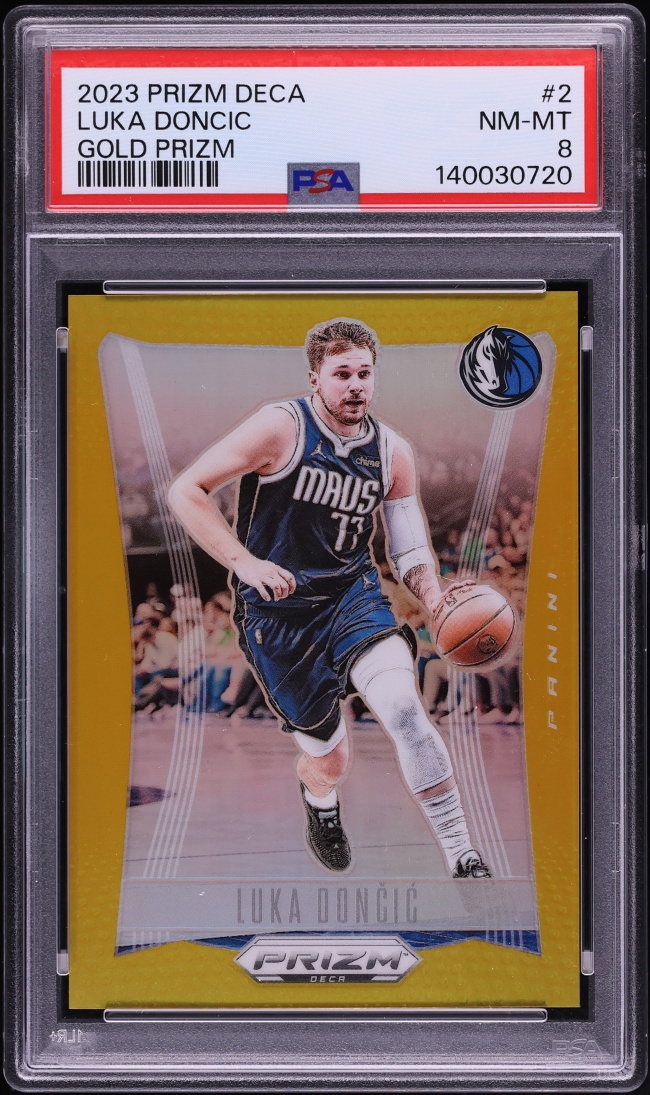 2023 Panini Prizm Deca Gold Luka Doncic /10 #2 PSA 8 NM-MT