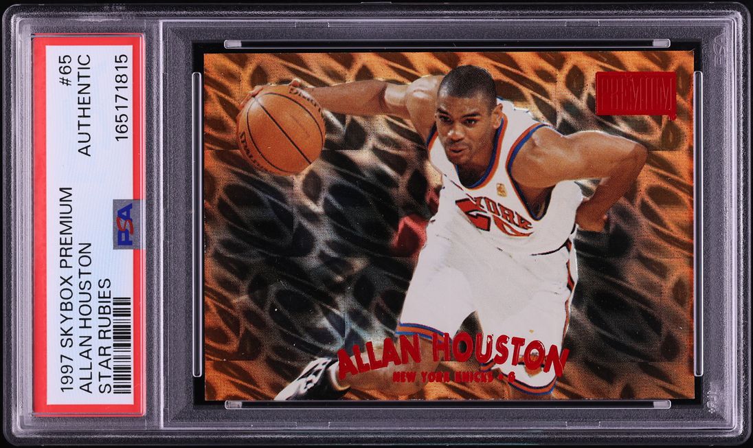 1997 SkyBox Premium Star Rubies Allan Houston /50 #65 PSA AUTH