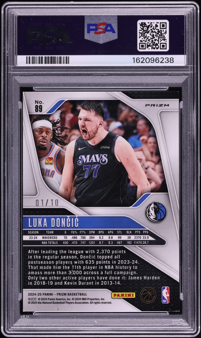 2024 Panini Prizm Gold Luka Doncic 1/10 #89 PSA 8 NM-MT - Photo 2