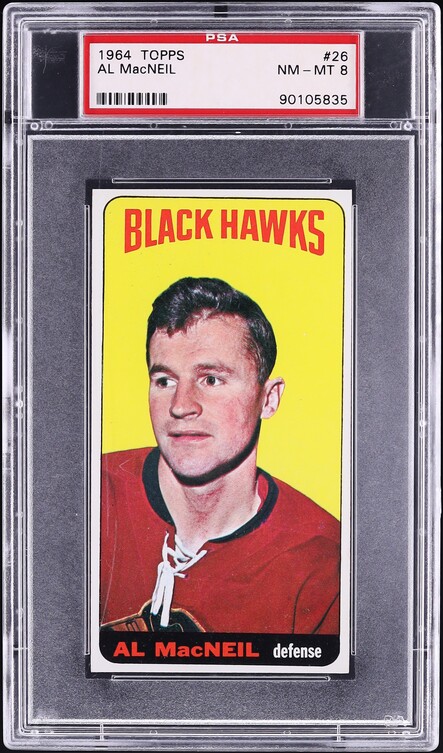 1964 Topps Hockey Al MacNeil #26 PSA 8 NM-MT