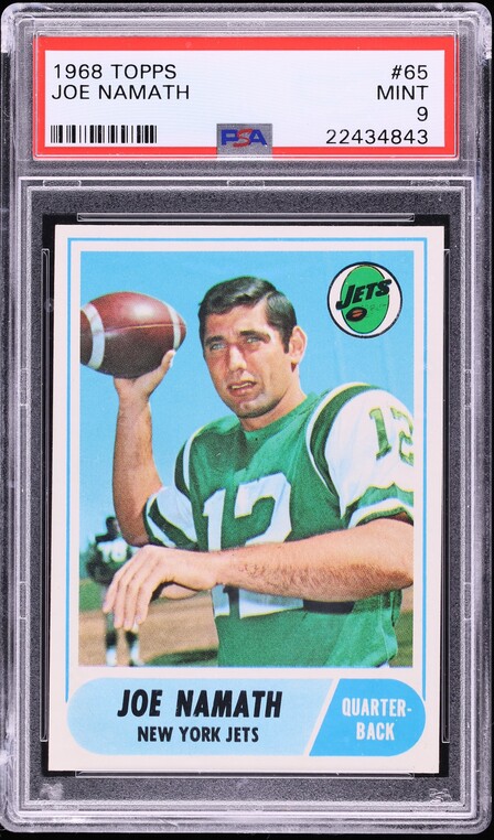 1968 Topps Football Joe Namath #65 PSA 9 MINT
