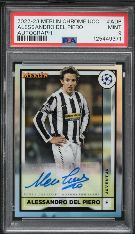 2022 Topps Chrome Merlin UEFA Alessandro Del Piero AUTO PSA 9 MINT