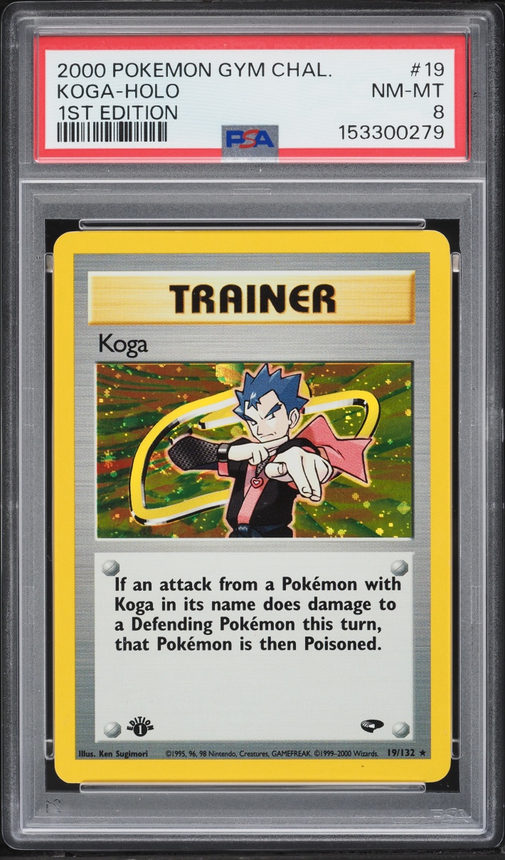 2000 Pokemon Gym Challenge Holo 1st Edition Koga #19 PSA 8 NM-MT