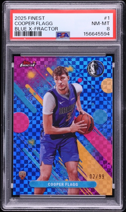 2025 Finest Blue Xfractor Cooper Flagg ROOKIE /99 #1 PSA 8 NM-MT
