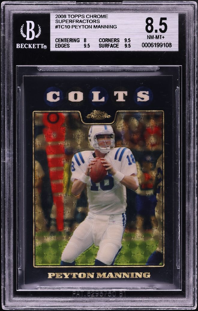 2008 Topps Chrome Superfractor Peyton Manning 1/1 #TC10 BGS 8.5 NM-MT+