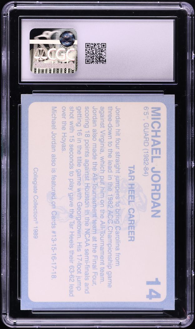 1989 Collegiate Collection North Carolina Michael Jordan #14 CGC 9 MINT