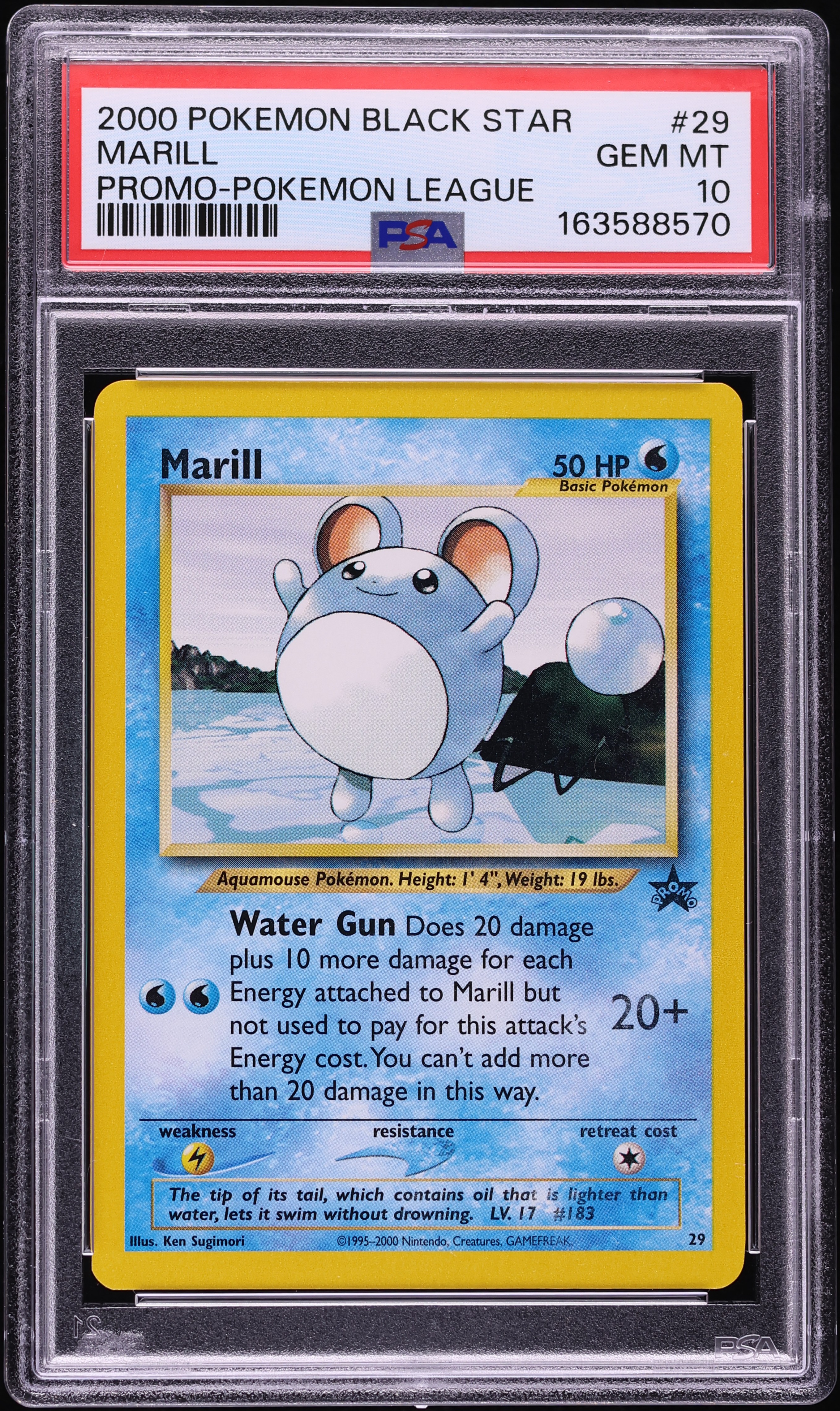 2000 Pokemon League Black Star Promo Marill #29 PSA 10 GEM MINT
