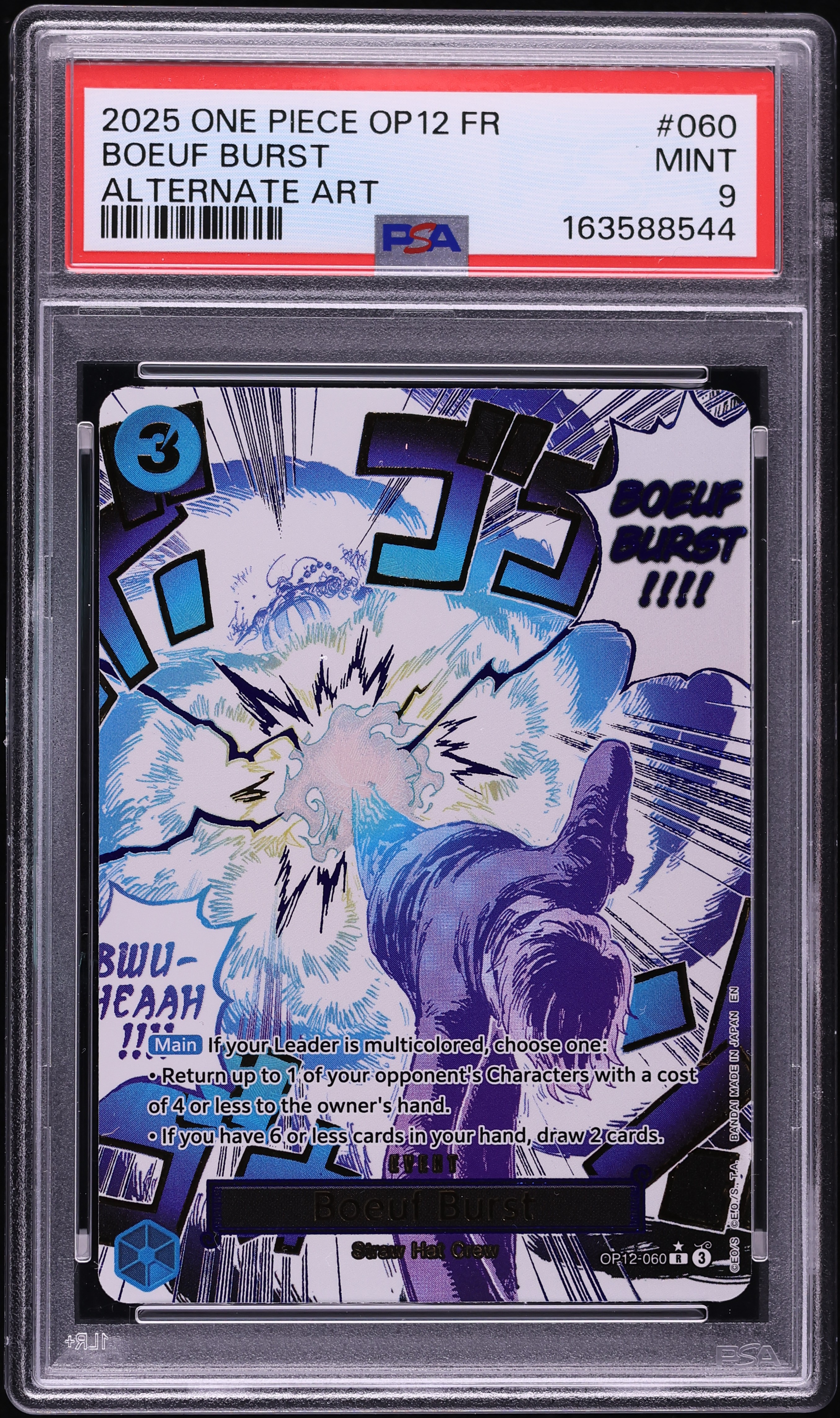 2025 One Piece Legacy Of The Master Alt Art Boeuf Burst #OP12-060 PSA 9 MINT