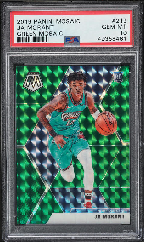 2019 Panini Mosaic Green Ja Morant ROOKIE #274 BGS 9.5 GEM MINT on
