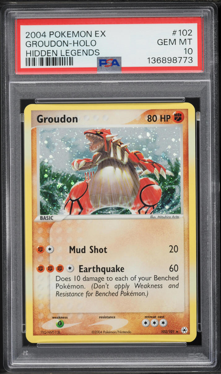 2004 Pokemon EX Hidden Legends Holo Groudon #102 PSA 10 GEM MINT