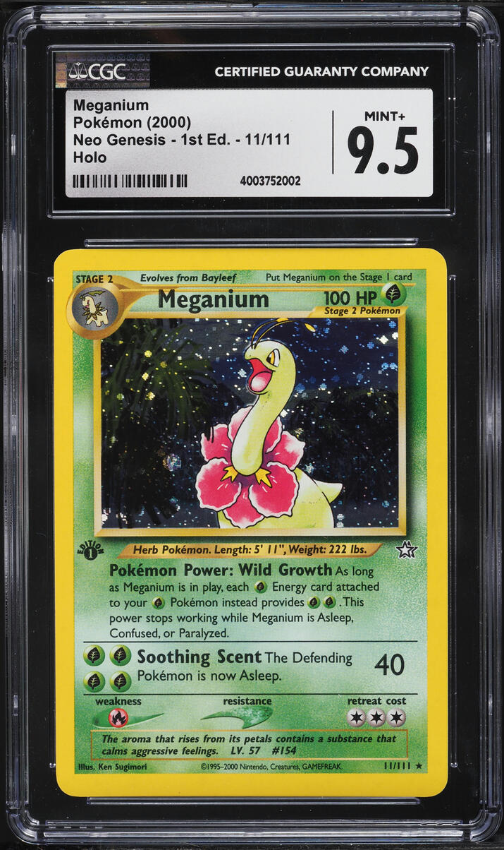 2000 Pokemon Neo Genesis 1st Edition Holo Meganium #11 CGC 9.5 MINT+