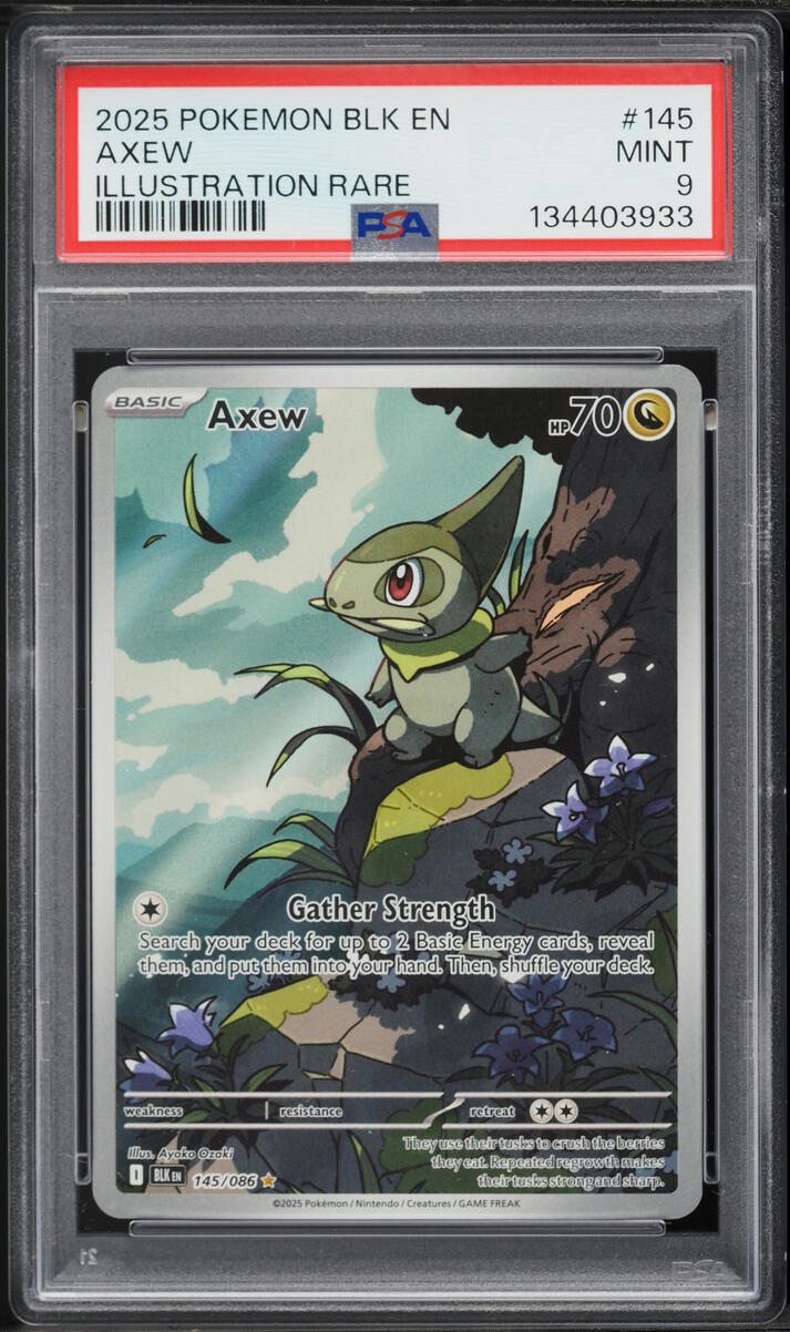 2025 Pokemon Scarlet & Violet Black Bolt IR Axew #145 PSA 9 MINT