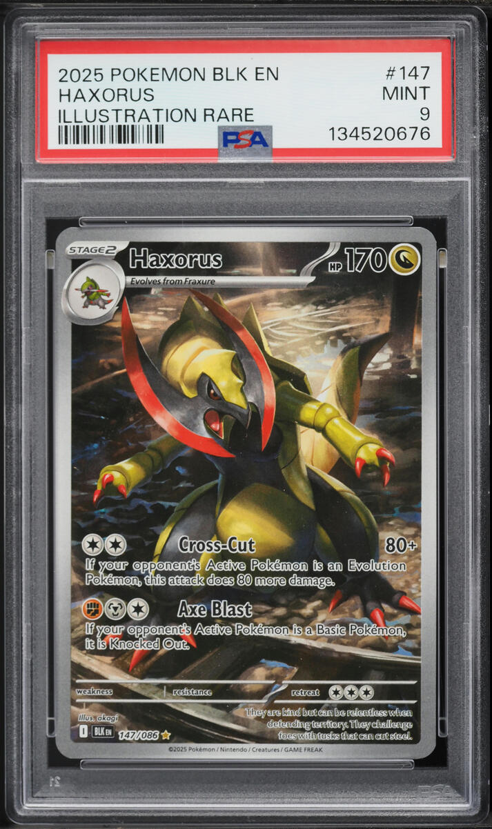 2025 Pokemon Scarlet & Violet Black Bolt IR Haxorus #147 PSA 9 MINT