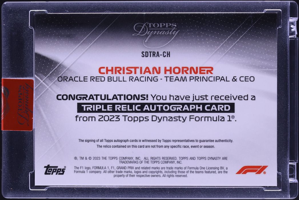 2023 Topps Dynasty Formula 1 F1 Triple Gold Christian Horner PATCH AUTO 1/1 #SDTRA-CH