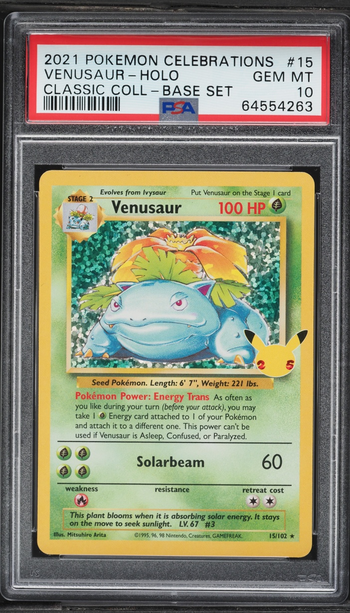 2021 Pokemon Sword & Shield Celebrations Classic Collection Holo Venusaur #15 PSA 10 GEM MINT
