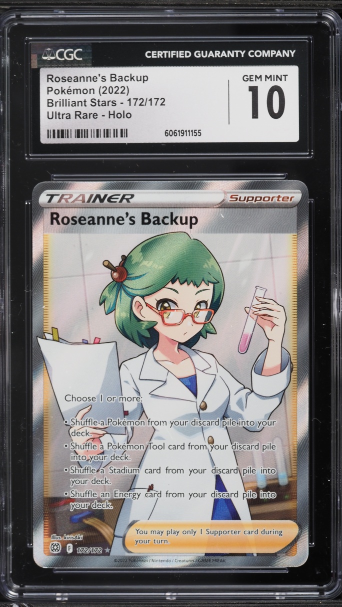 2022 Pokemon Sword & Shield Brilliant Stars Full Art Roseanne's Backup #172 CGC 10 GEM MINT
