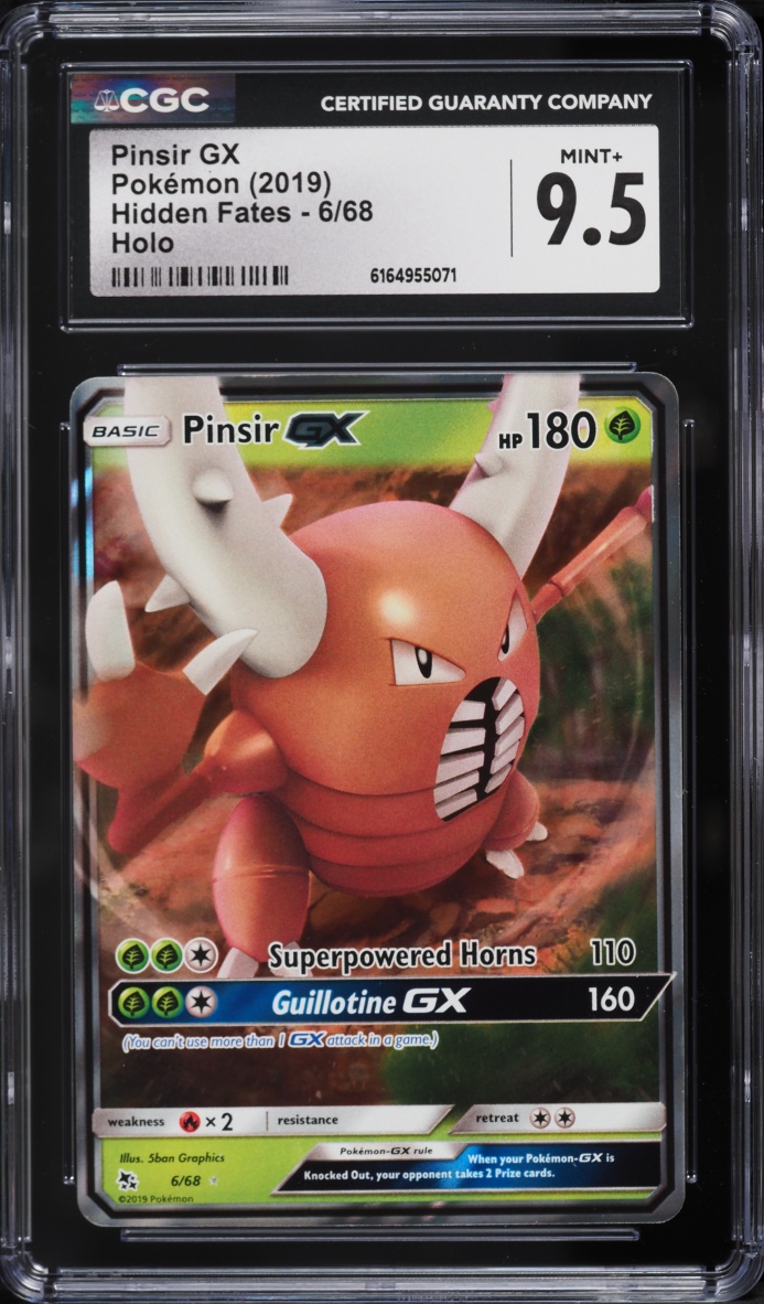 2019 Pokemon Sun & Moon Hidden Fates Holo Pinsir GX #6 CGC 9.5 MINT+
