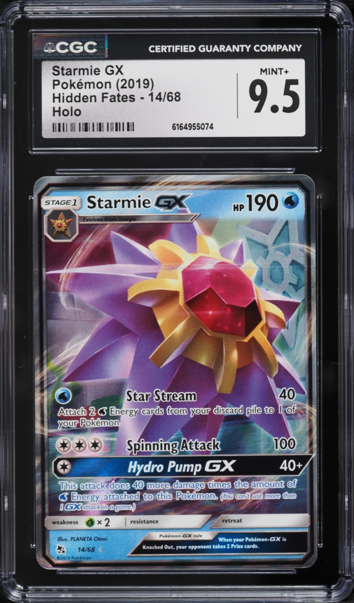 2019 Pokemon Sun & Moon Hidden Fates Holo Starmie GX #14 CGC 9.5 MINT+