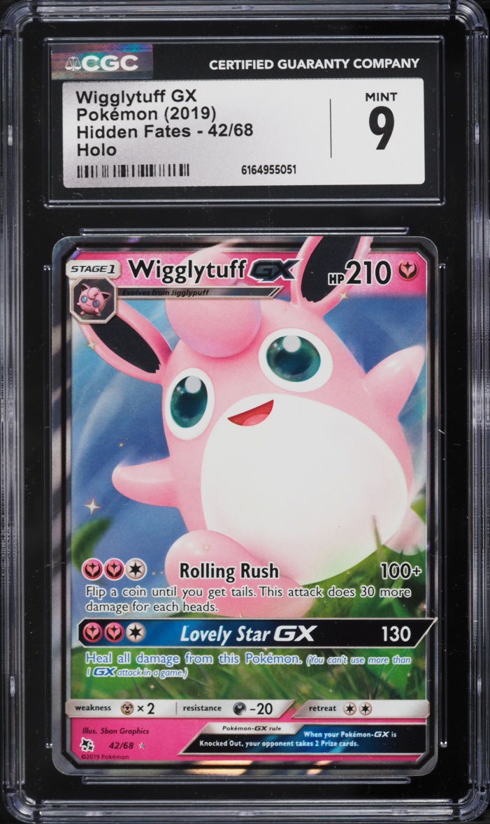 2019 Pokemon Sun & Moon Hidden Fates Holo Wigglytuff GX #42 CGC 9 MINT