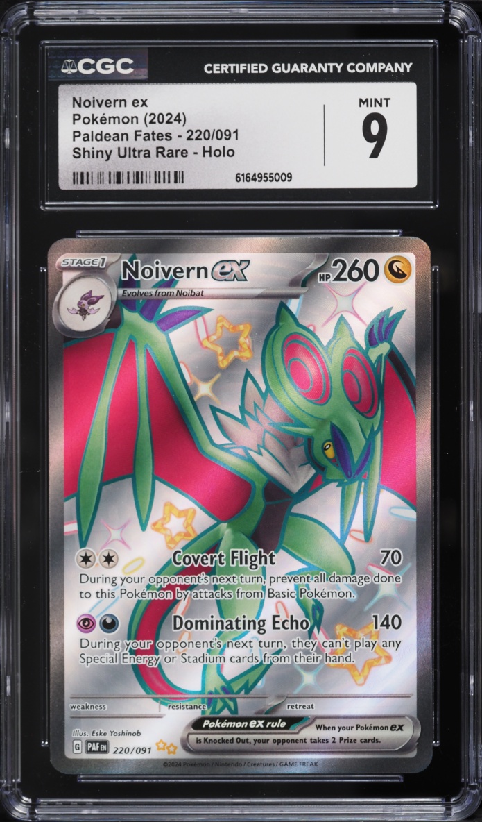2024 Pokemon Scarlet & Violet Paldean Fates Full Art Noivern Ex #220 CGC 9 MINT