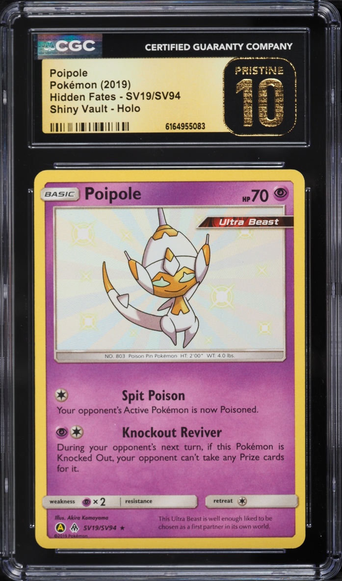 2019 Pokemon Sun & Moon Hidden Fates Shiny Vault Holo Shiny Poipole #SV19 CGC 10 PRISTINE