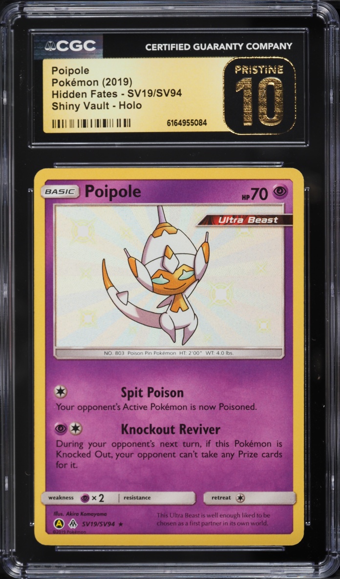 2019 Pokemon Sun & Moon Hidden Fates Shiny Vault Holo Shiny Poipole #SV19 CGC 10 PRISTINE