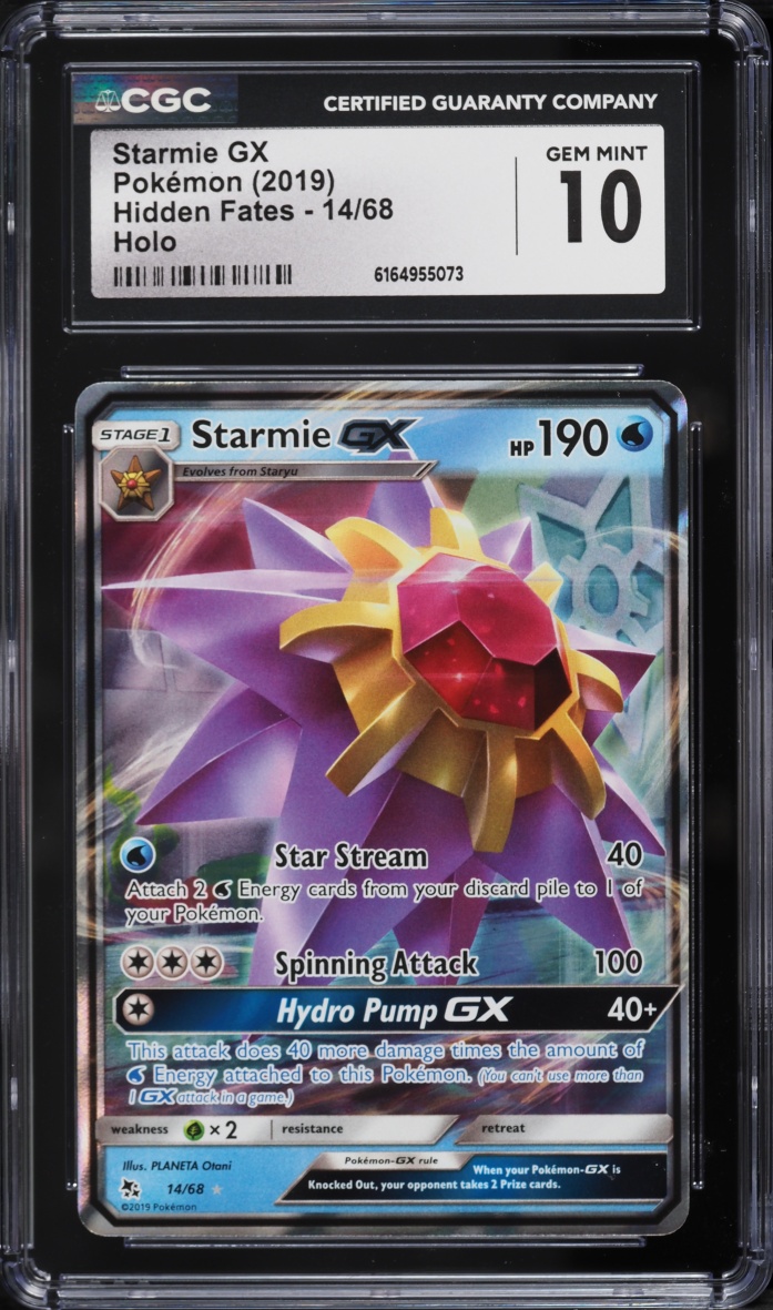 2019 Pokemon Sun & Moon Hidden Fates Holo Starmie GX #14 CGC 10 GEM MINT