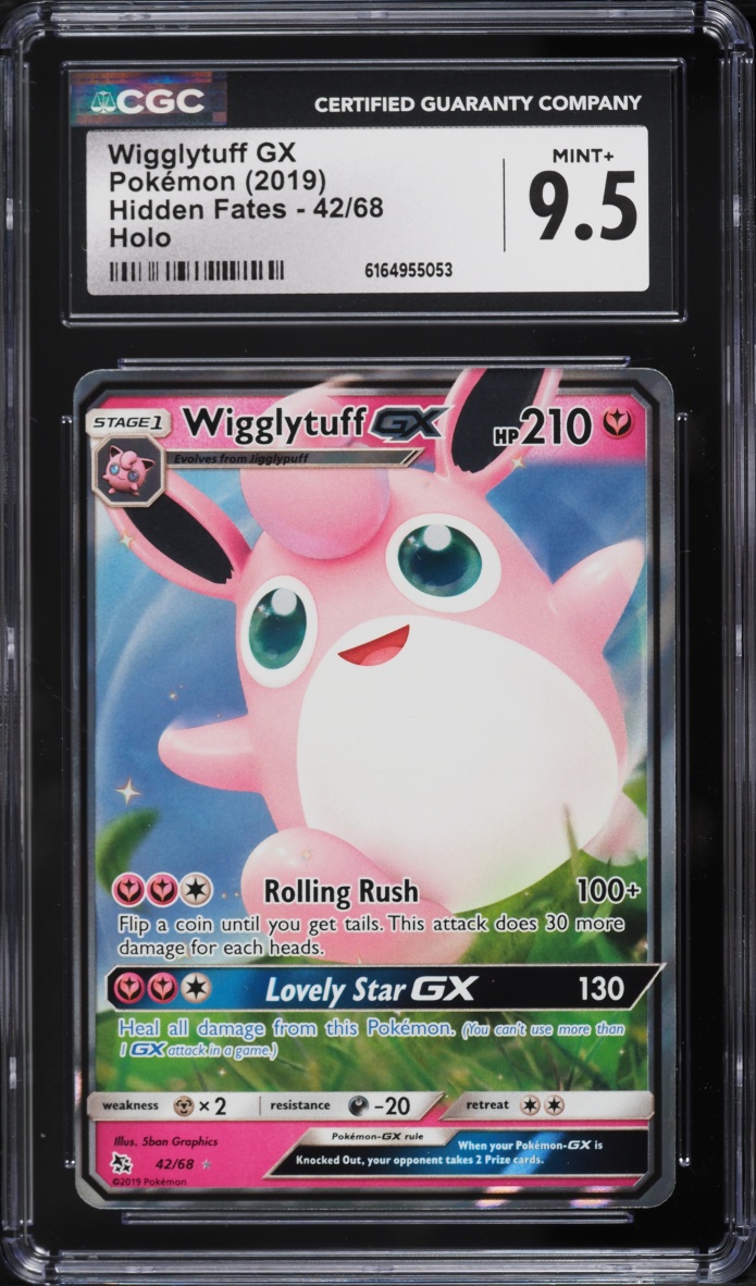 2019 Pokemon Sun & Moon Hidden Fates Wigglytuff GX #42 CGC 9.5 MINT+
