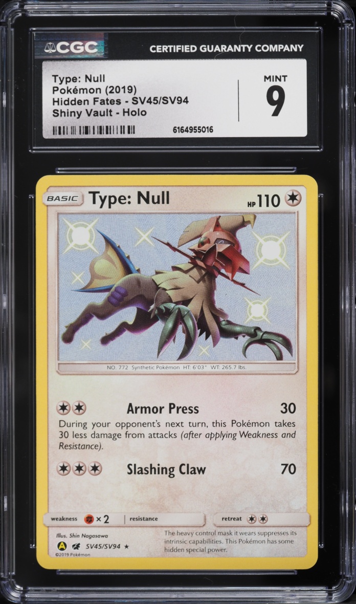 2019 Pokemon Sun & Moon Hidden Fates Shiny Type Null #SV45 CGC 9 MINT