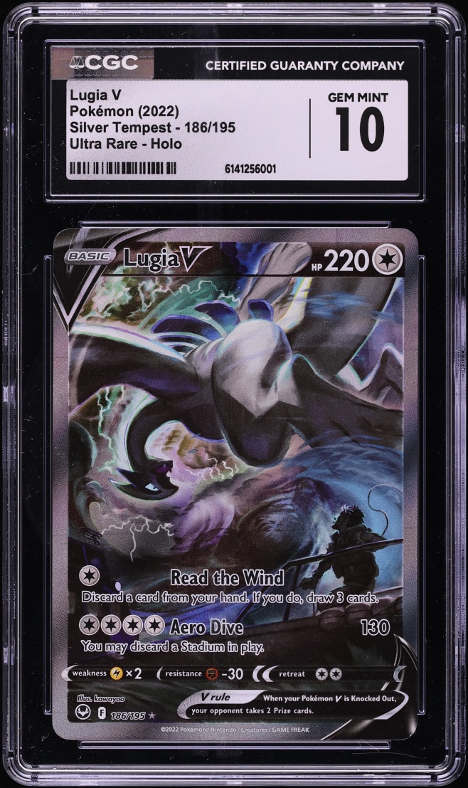 2022 Pokemon Sword & Shield Silver Tempest Full Art Lugia V #186 CGC 10 GEM MINT