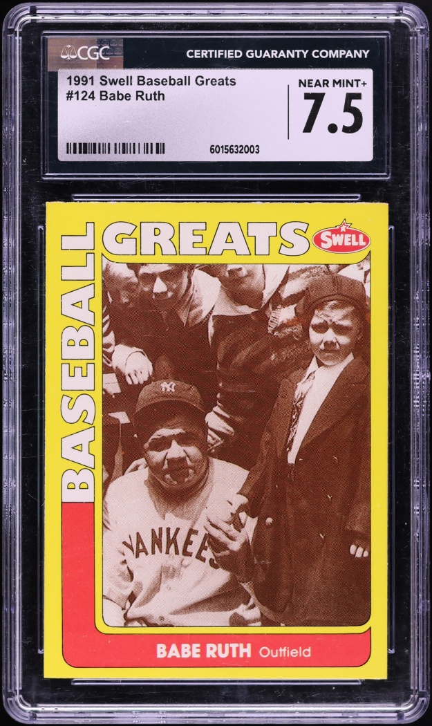1991 Swell Greats Babe Ruth #124 CGC 7.5 NRMT+