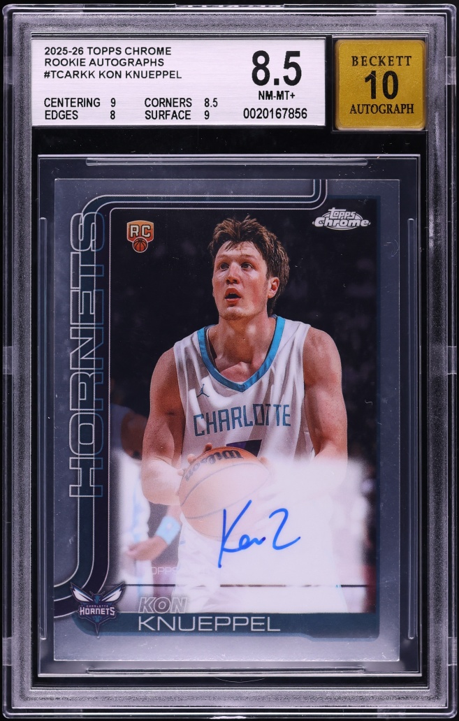 2025 Topps Chrome Kon Knueppel ROOKIE AUTO #TCAR-KK BGS 8.5 NM-MT+