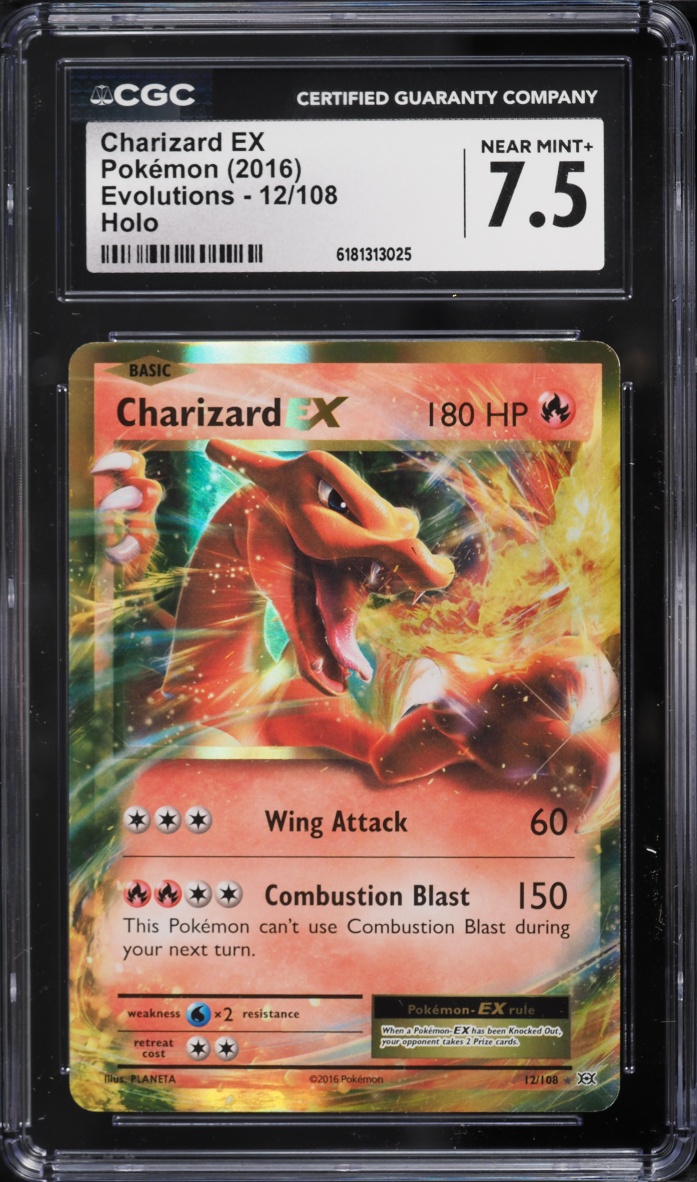 2016 Pokemon XY Evolutions Holo Charizard Ex #12 CGC 7.5 NRMT+