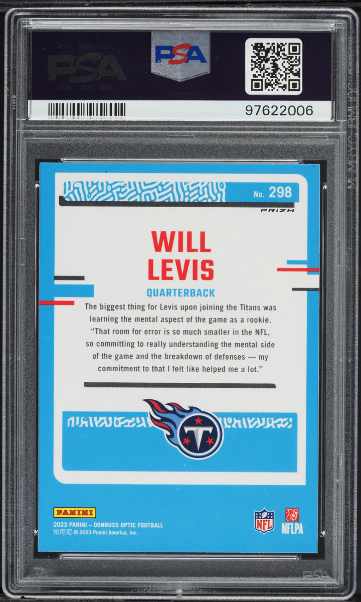 2023 Donruss Optic Pink Will Levis ROOKIE #298 PSA 9 MINT