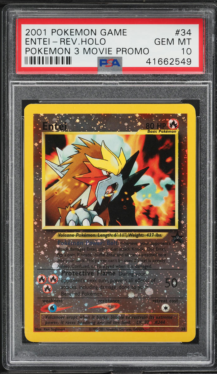 2001 Pokemon Movie 3 Promo Reverse Holo Entei #34 PSA 10 GEM MINT